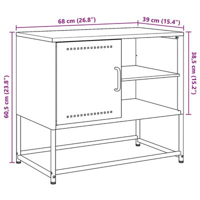 vidaXL Móvel de TV 100,5x39x60,5 cm aço antracite