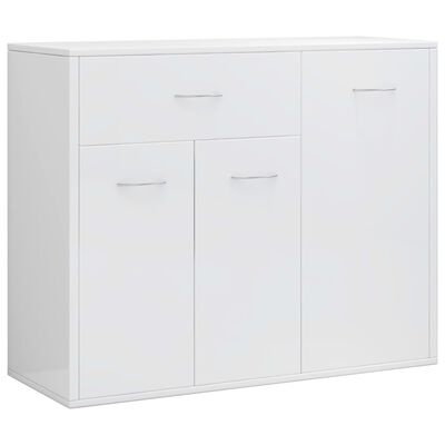 vidaXL Aparador 88x30x70 cm contraplacado branco brilhante