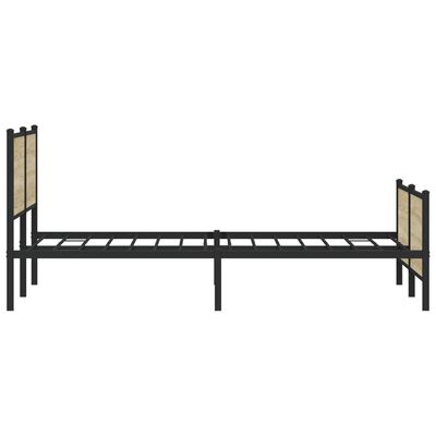 vidaXL Estrutura de cama sem colchão 193x203cm metal carvalho sonoma