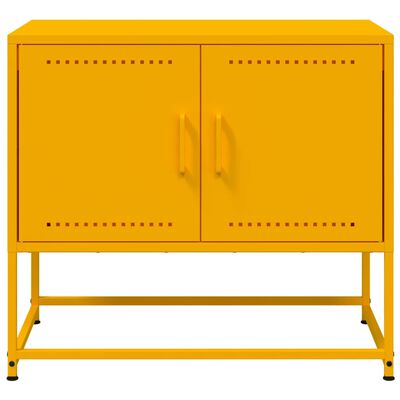 vidaXL Móvel de TV 68,5x39x60,5 cm aço amarelo mostarda