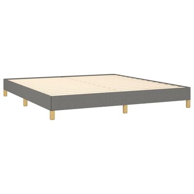 vidaXL Estrutura de cama sem colchão 180x200 cm tecido cinzento-escuro