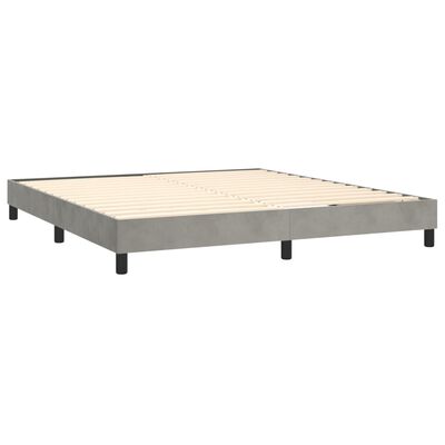 vidaXL Cama com molas/colchão 160x200 cm veludo cinzento-claro