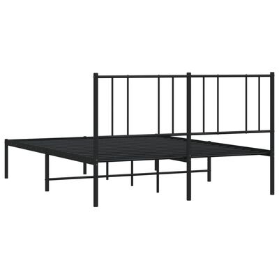 vidaXL Estrutura de cama com cabeceira 160x200 cm metal preto