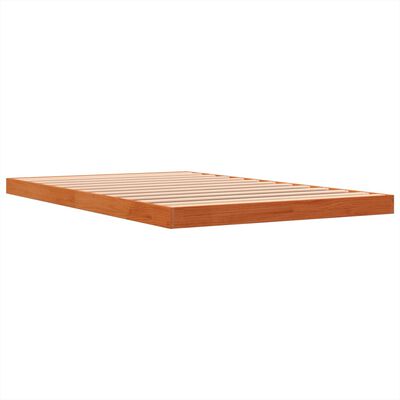 vidaXL Estrutura de cama 120x200 cm madeira pinho maciça castanho cera