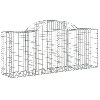 vidaXL Cestos gabião arqueados 11pcs 200x50x80/100cm ferro galvanizado