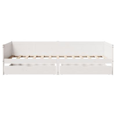 vidaXL Sofá-cama c/ gavetas 90x190 cm madeira de pinho maciça branco