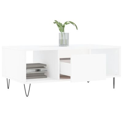 vidaXL Mesa de centro 90x50x36,5 cm derivados de madeira branco