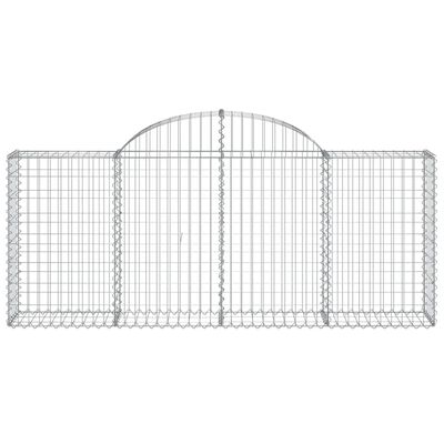 vidaXL Cestos gabião arqueados 15pcs 200x30x80/100cm ferro galvanizado