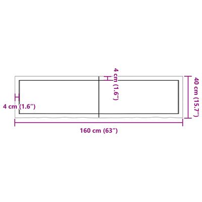 vidaXL Prateleira de parede 160x40x(2-4) cm carvalho tratado castanho