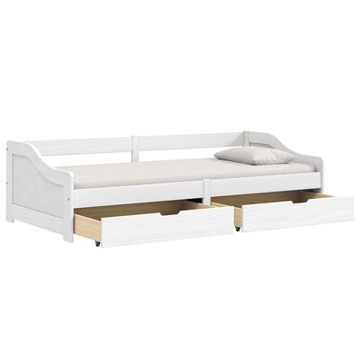 vidaXL Sofá-cama com 2 gavetas 90x200 cm madeira de pinho maciça IRUN