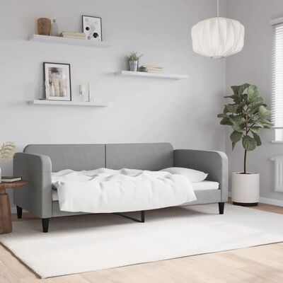 vidaXL Sofá-cama 90x190 cm tecido cinzento-claro