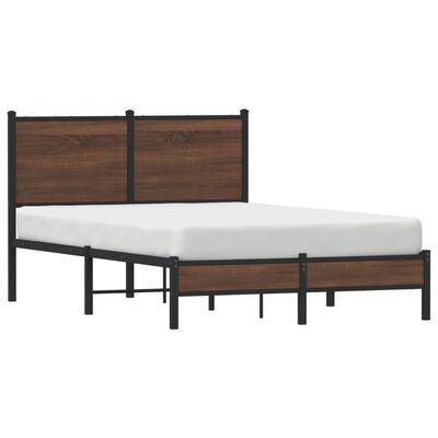 vidaXL Estrutura de cama sem colchão 120x190cm metal carvalho castanho