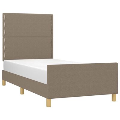 vidaXL Estrutura cama cabeceira 80x200 cm tecido castanho-acinzentado