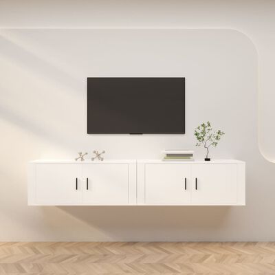 vidaXL Móveis de TV de parede 2 pcs 100x34,5x40 cm branco