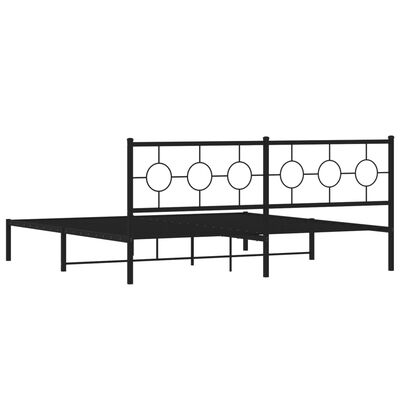 vidaXL Estrutura de cama com cabeceira 193x203 cm metal preto