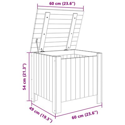 vidaXL Caixa de arrumação c/ tampa RANA 60x49x54cm pinho maciço branco