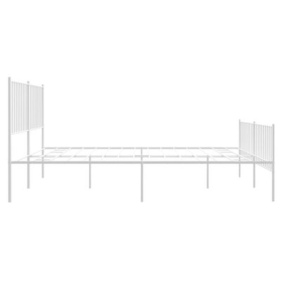 vidaXL Estrutura de cama com cabeceira e pés 150x200 cm metal branco