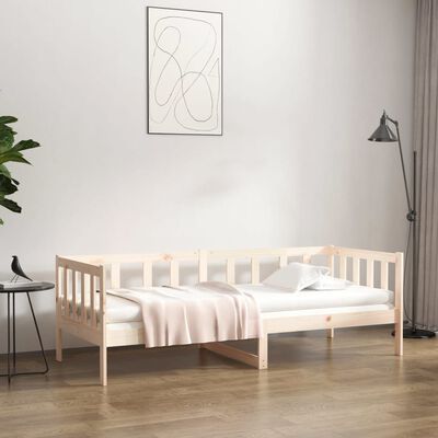 vidaXL Sofá-cama sem colchão 90x190 cm madeira de pinho maciça