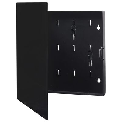 vidaXL Chaveiro com quadro magnético 35x35x4 cm preto