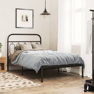 vidaXL Cabeceira de cama 100 cm metal preto