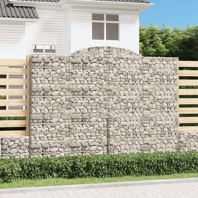 vidaXL Cestos gabião arqueados 4pcs 300x50x220/240cm ferro galvanizado