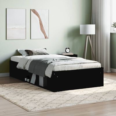 vidaXL Estrutura de cama 100x200 cm preto