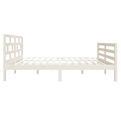 vidaXL Estrutura cama pequena casal 120x190 cm pinho maciço branco