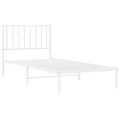 vidaXL Estrutura de cama com cabeceira 90x190 cm metal branco