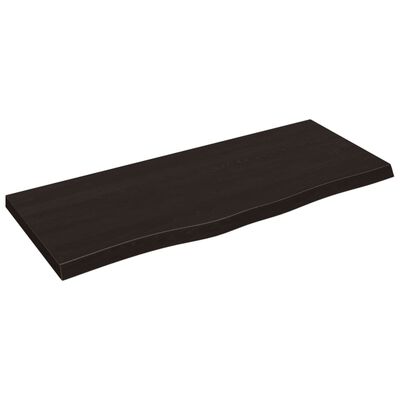 vidaXL Tampo de mesa 100x40x(2-4) cm carvalho tratado castanho-escuro