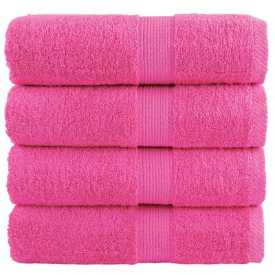 vidaXL Toalhas de mãos premium SOLUND 4 pcs 30x30 cm 600 g/m2 rosa