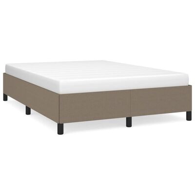 vidaXL Cama sem colchão 140x190 cm tecido castanho-acinzentado