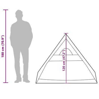 vidaXL Tenda campismo estrutura A 2 pessoas opaca impermeável branco