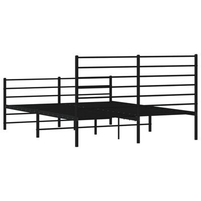 vidaXL Estrutura de cama com cabeceira e pés 140x190 cm metal preto