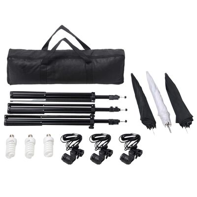 vidaXL Kit de estúdio fotográfico com conjunto de iluminação e fundo