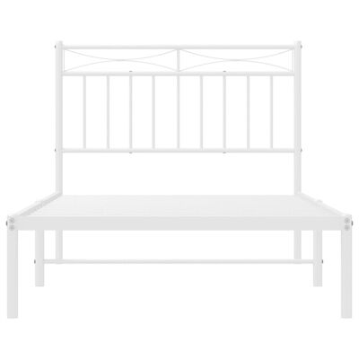 vidaXL Estrutura de cama com cabeceira 100x190 cm metal branco