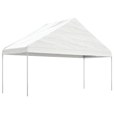 vidaXL Gazebo com telhado 6,69x5,88x3,75 m polietileno branco