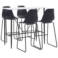 vidaXL 5 pcs conjunto de bar plástico preto