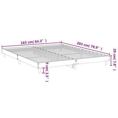 vidaXL Estrutura cama s/ colchão derivados de madeira carvalho sonoma