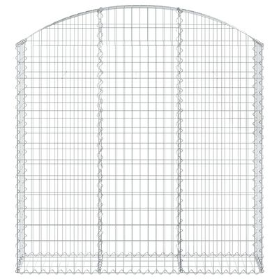 vidaXL Cesto gabião arqueado 150x30x140/160 cm ferro galvanizado