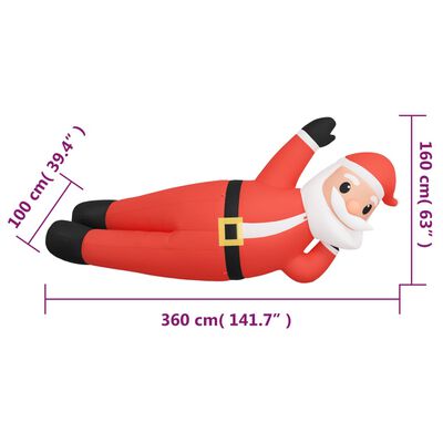 vidaXL Pai Natal insuflável deitado com luzes LED 160 cm