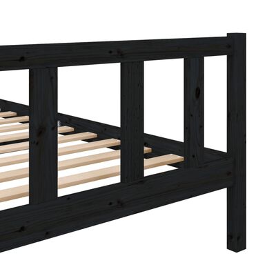 vidaXL Estrutura de cama 120x200 cm madeira maciça preto