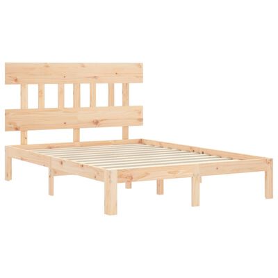 vidaXL Estrutura de cama com cabeceira 140x190 cm madeira maciça