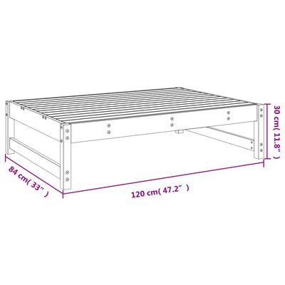 vidaXL Apoio de pés para jardim 120x80 cm pinho maciço castanho-mel