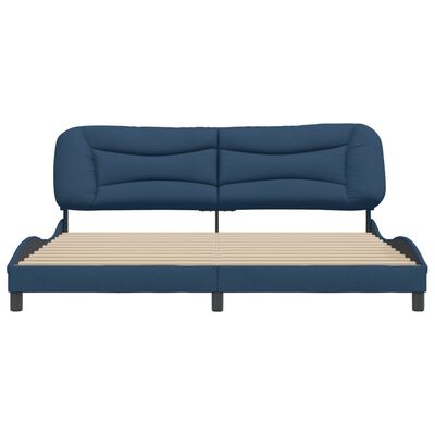 vidaXL Estrutura de cama sem colchão 200x200 cm tecido azul