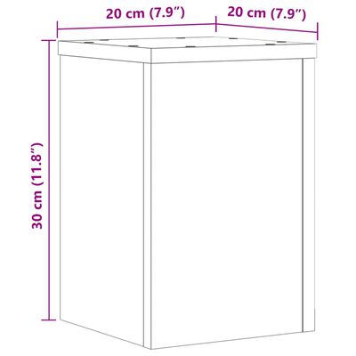 vidaXL Suportes p/ plantas 2 pcs 20x20x30 cm derivados madeira