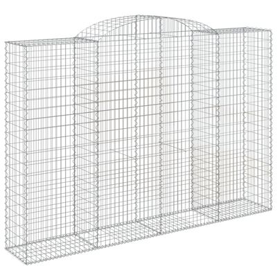 vidaXL Cestos gabião arqueados 9pcs 300x50x200/220cm ferro galvanizado