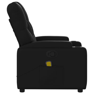 vidaXL Poltrona de massagens reclinável couro artificial preto