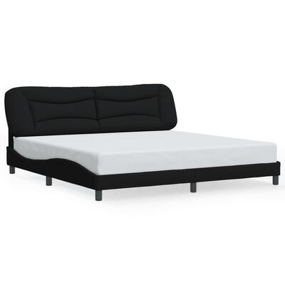 vidaXL Estrutura de cama c/ luzes LED 200x200 cm tecido preto