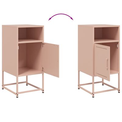 vidaXL Mesa de cabeceira 36x39x78 cm aço rosa