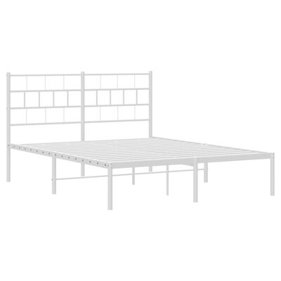 vidaXL Estrutura de cama com cabeceira 160x200 cm metal branco